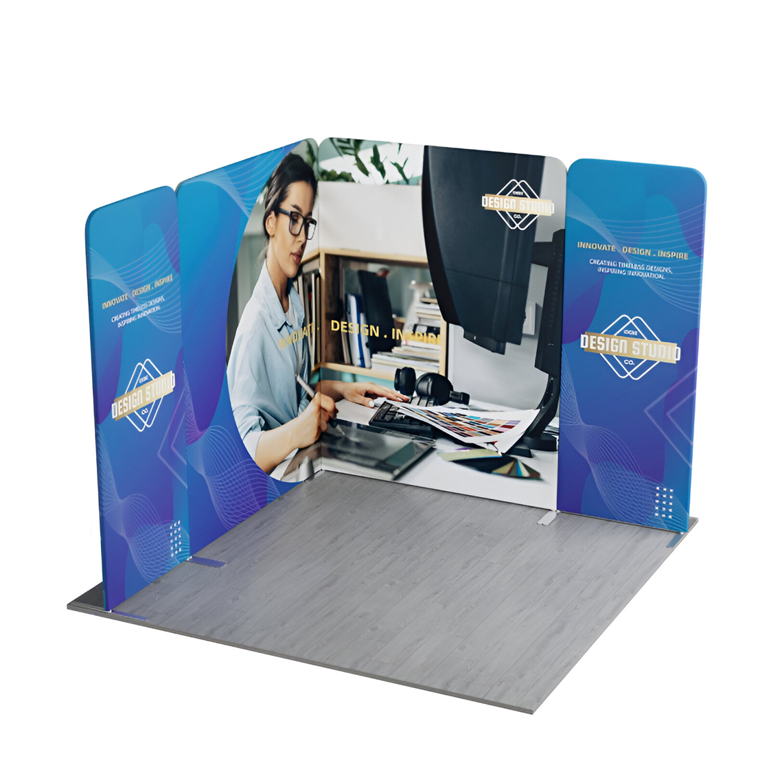 10ft Magnetic Modular Fabric Display - L Shape