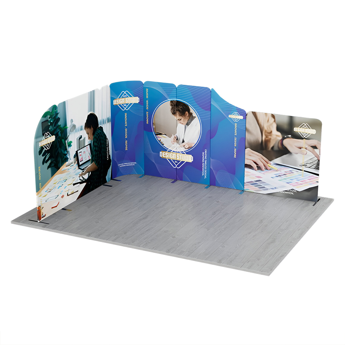 16.4x13ft Magnetic Modular Fabric Displays - L Shape