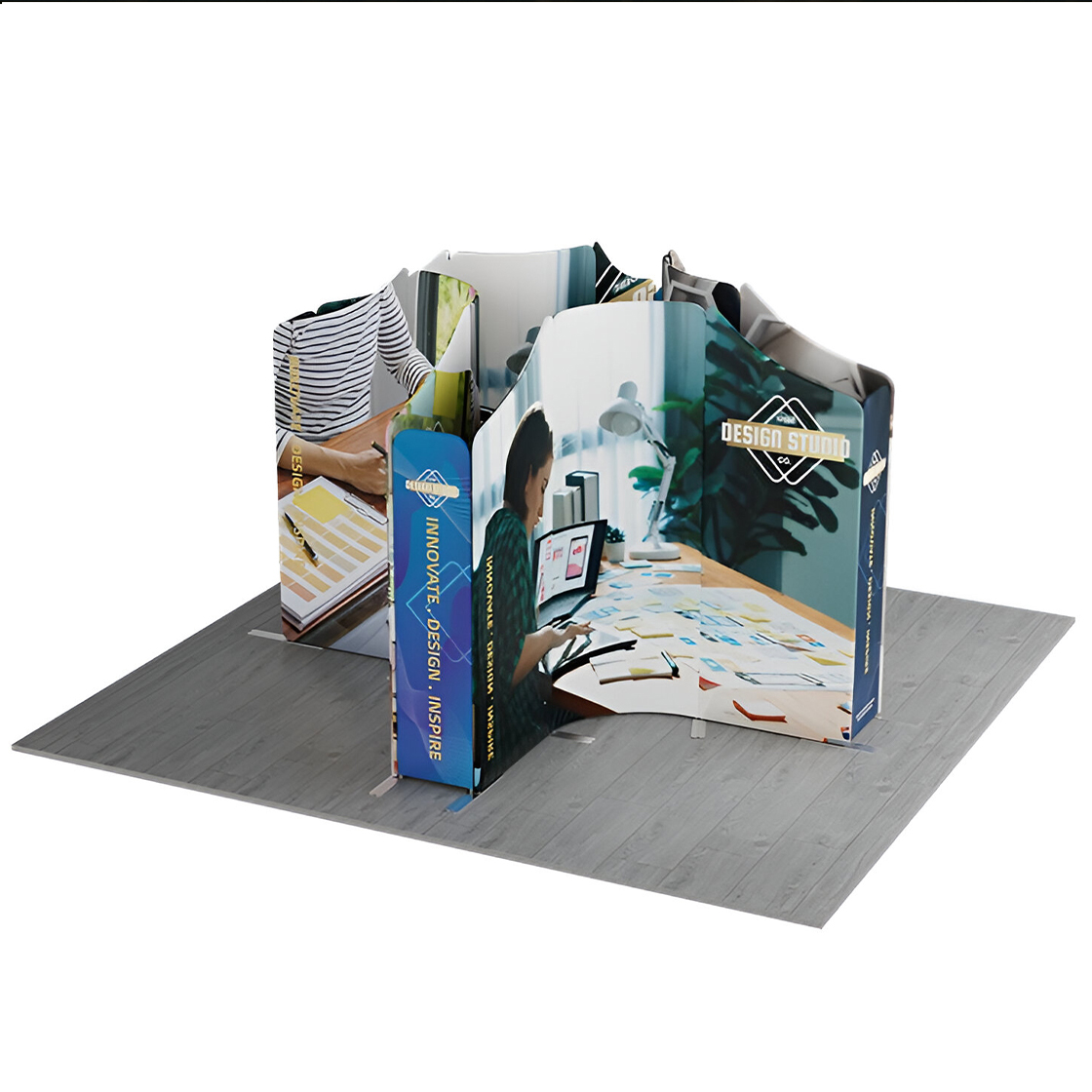 13ft Magnetic Modular Fabric Displays - Tapered Island Shape