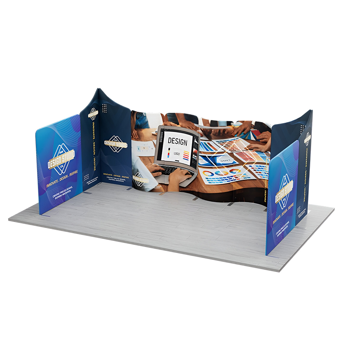 20ft Magnetic Modular Fabric Displays - U Shape