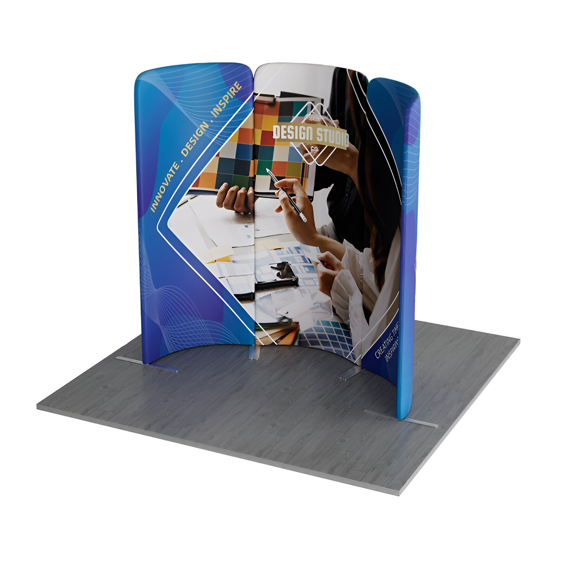 6.5ft Magnetic Modular Fabric Display - Curved Shape