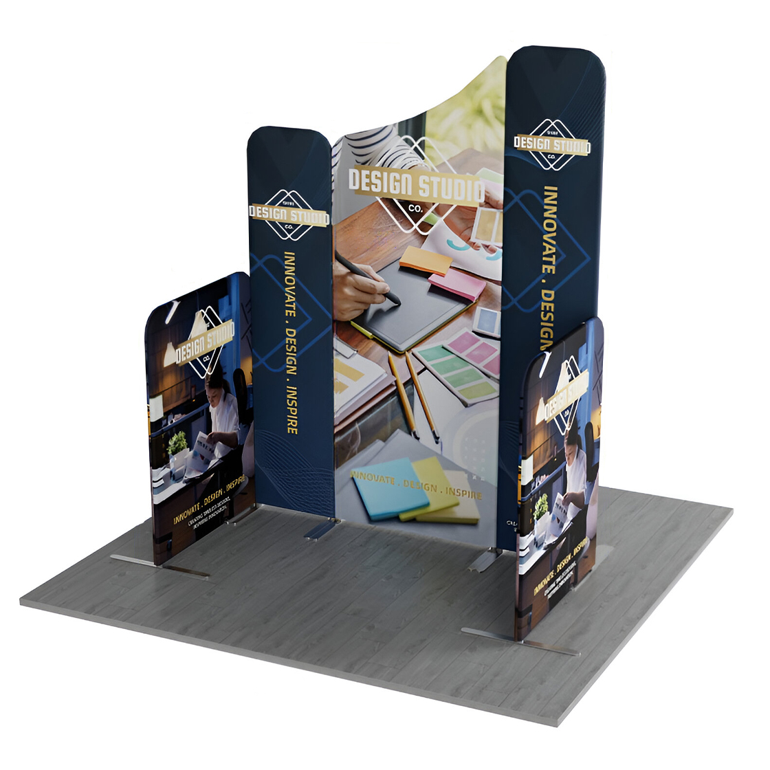 6.5ft Magnetic Modular Fabric Display - Five Maglock Panels