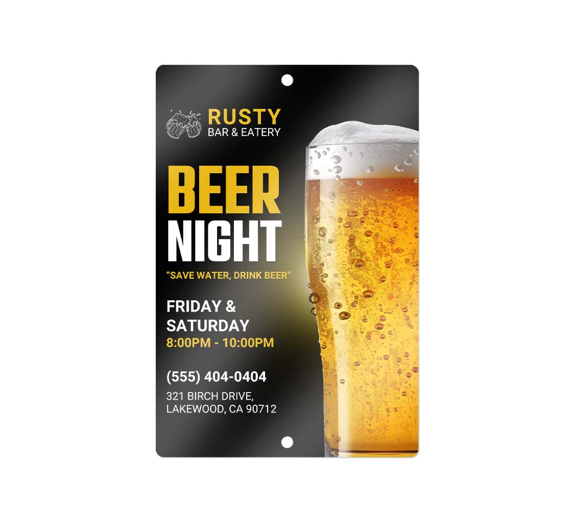 Reflective Beer Signs