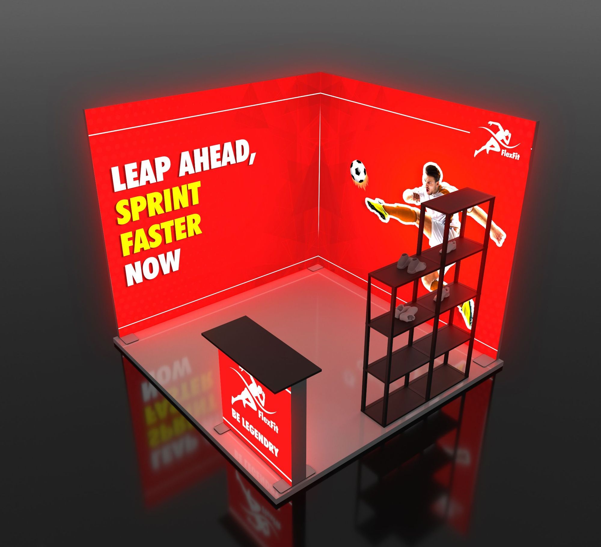 10ft Backlit Trade Show Display - Design 3