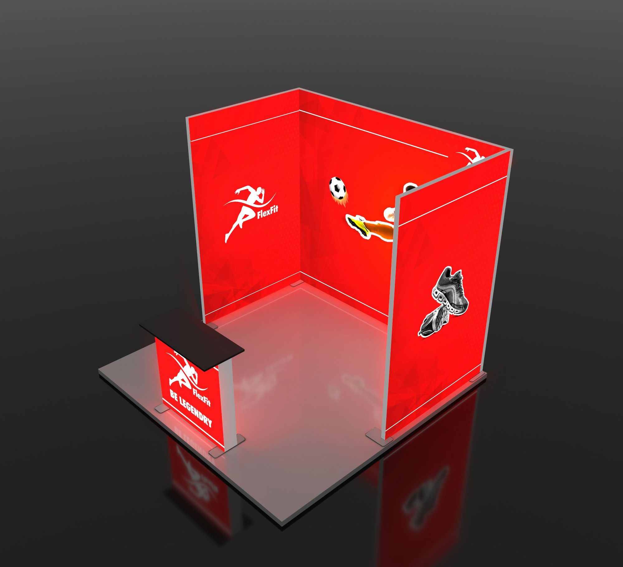 10ft Backlit Trade Show Display - Design 4