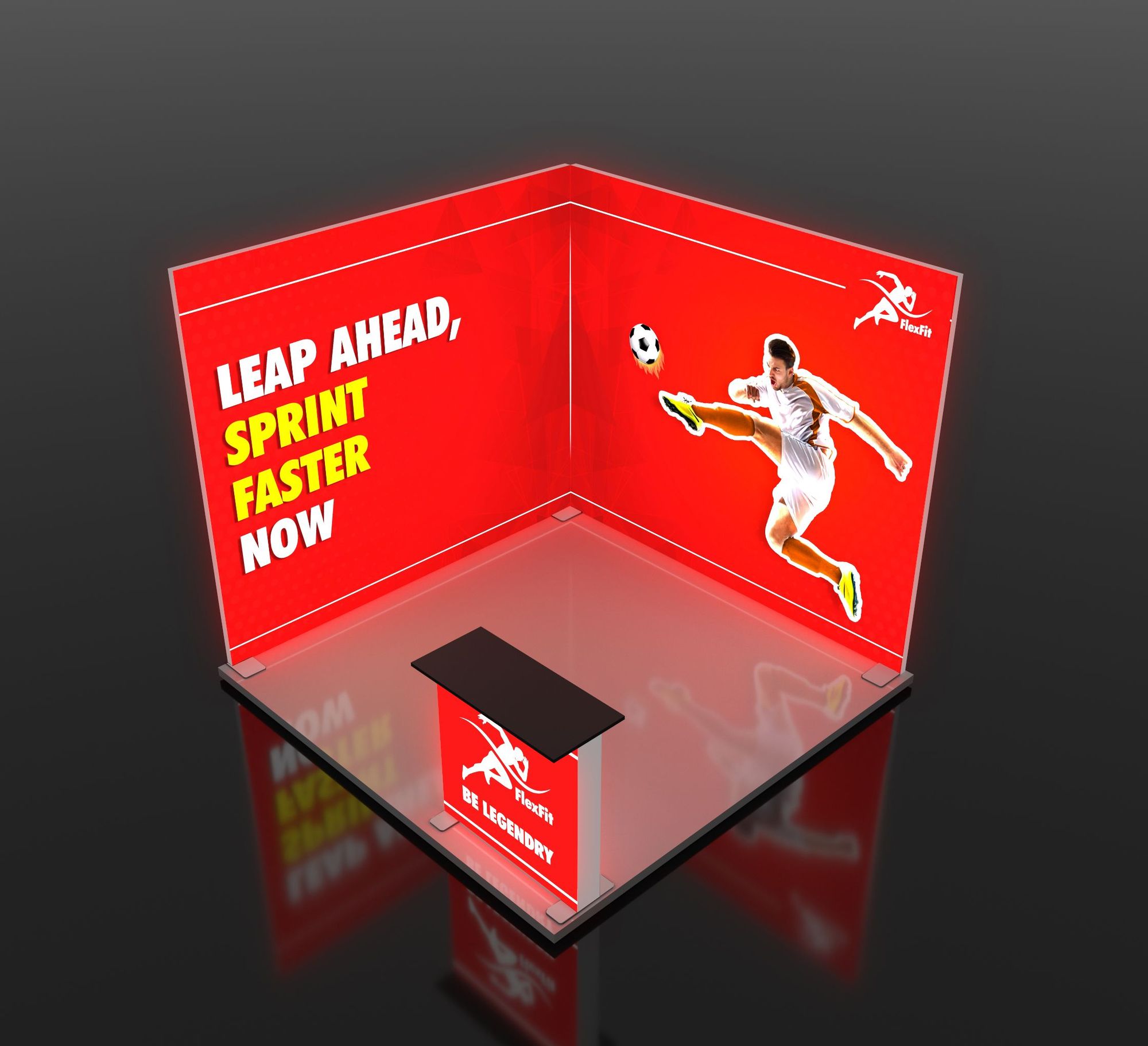 10ft Backlit Trade Show Display - Design 5