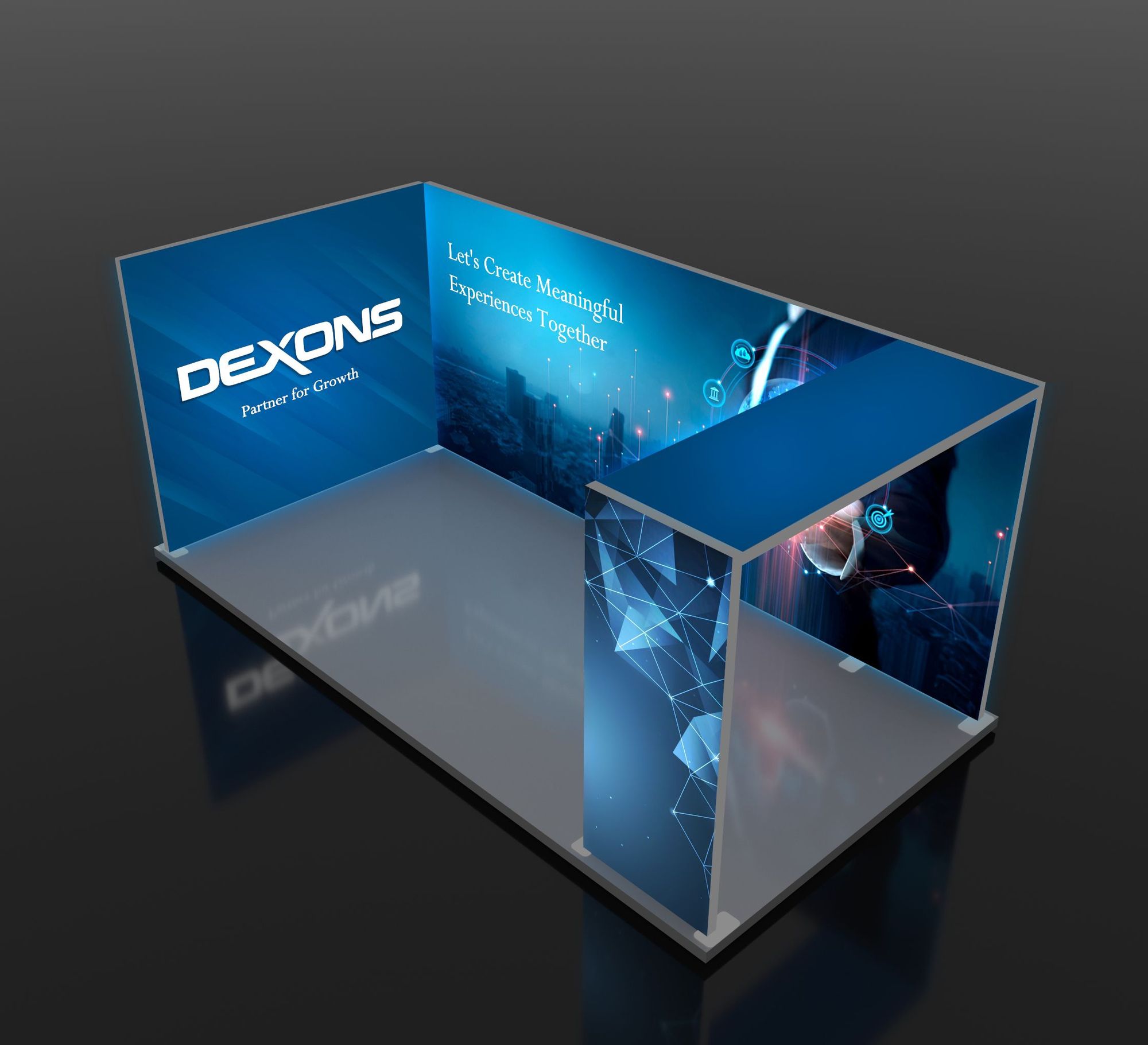 20ft Backlit Trade Show Display - Design 1