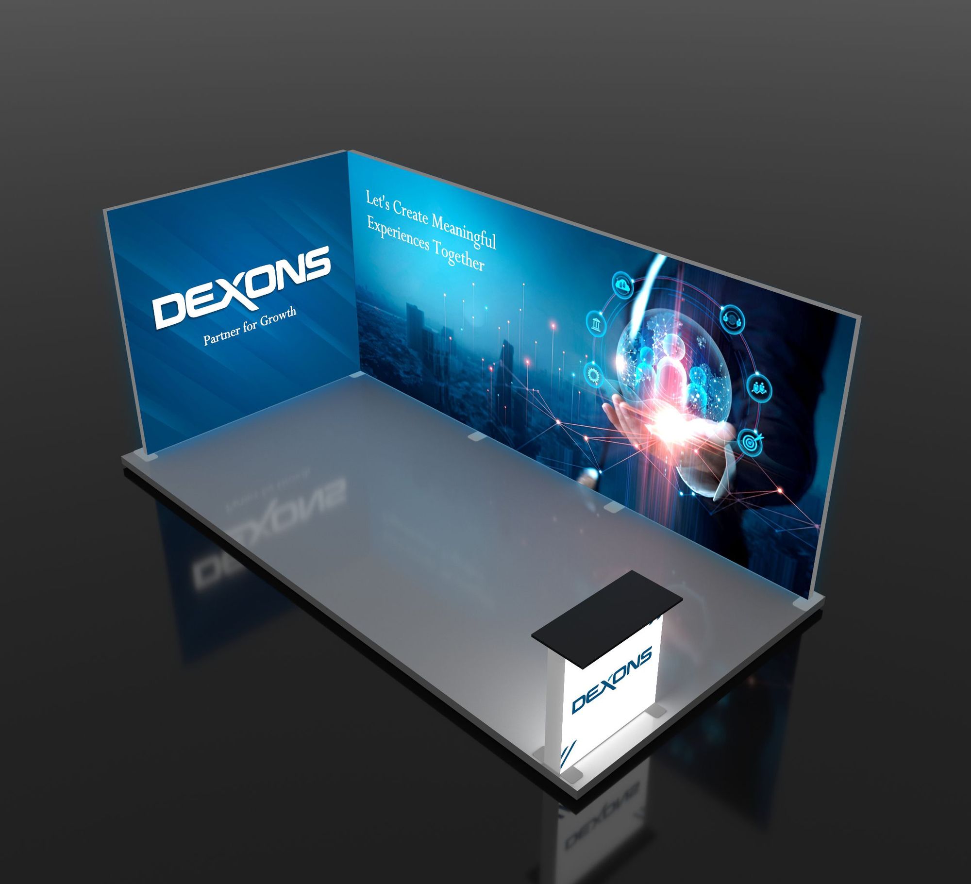 20ft Backlit Trade Show Display - Design 4
