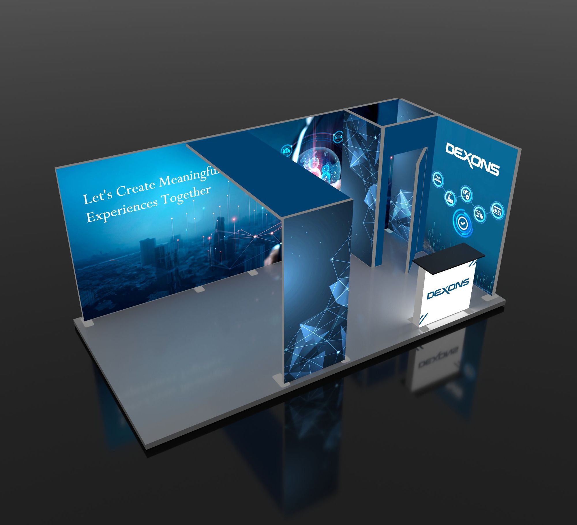 20ft Backlit Trade Show Display - Design 7
