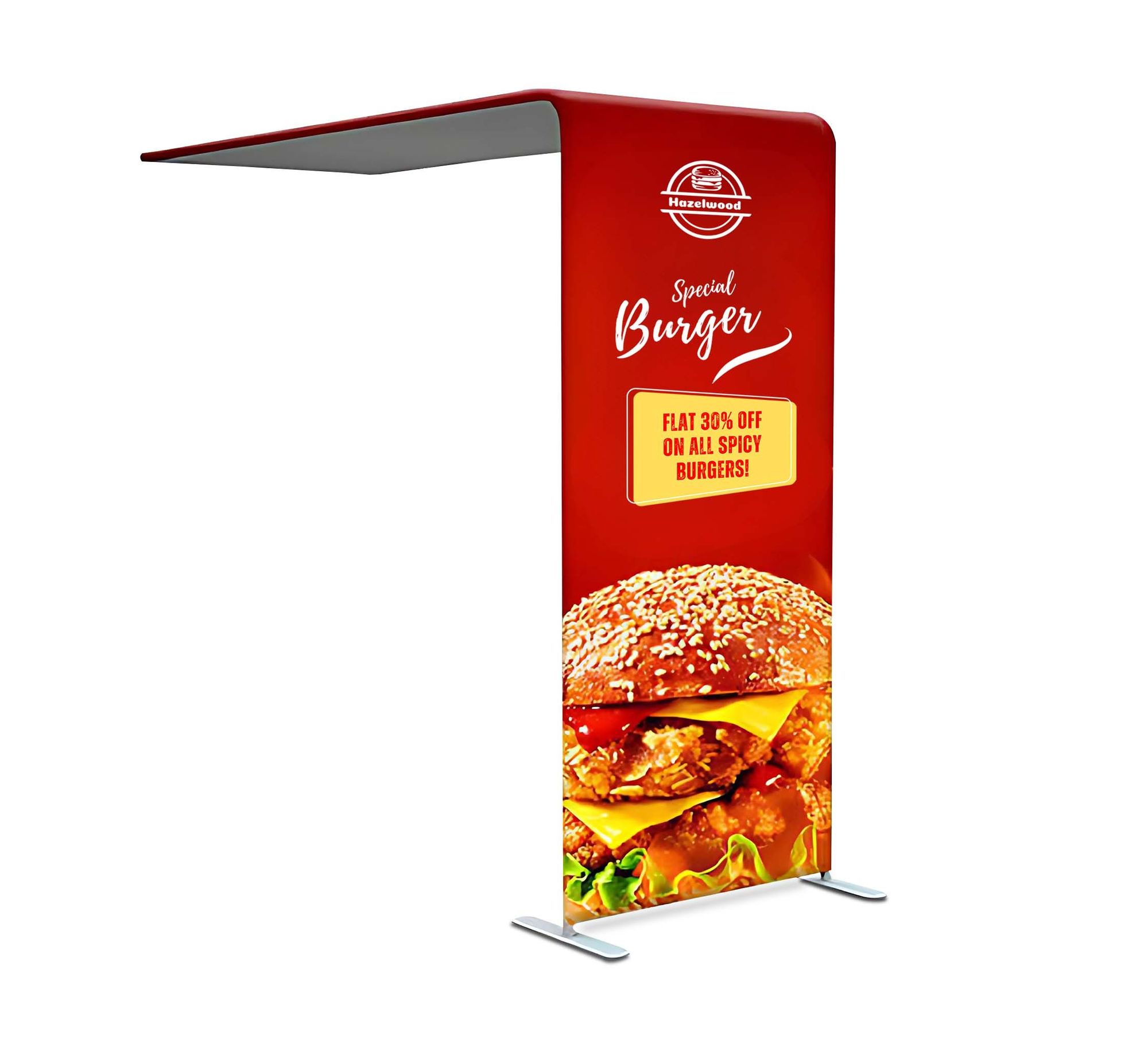 L shaped Tube Arch Fabric Display