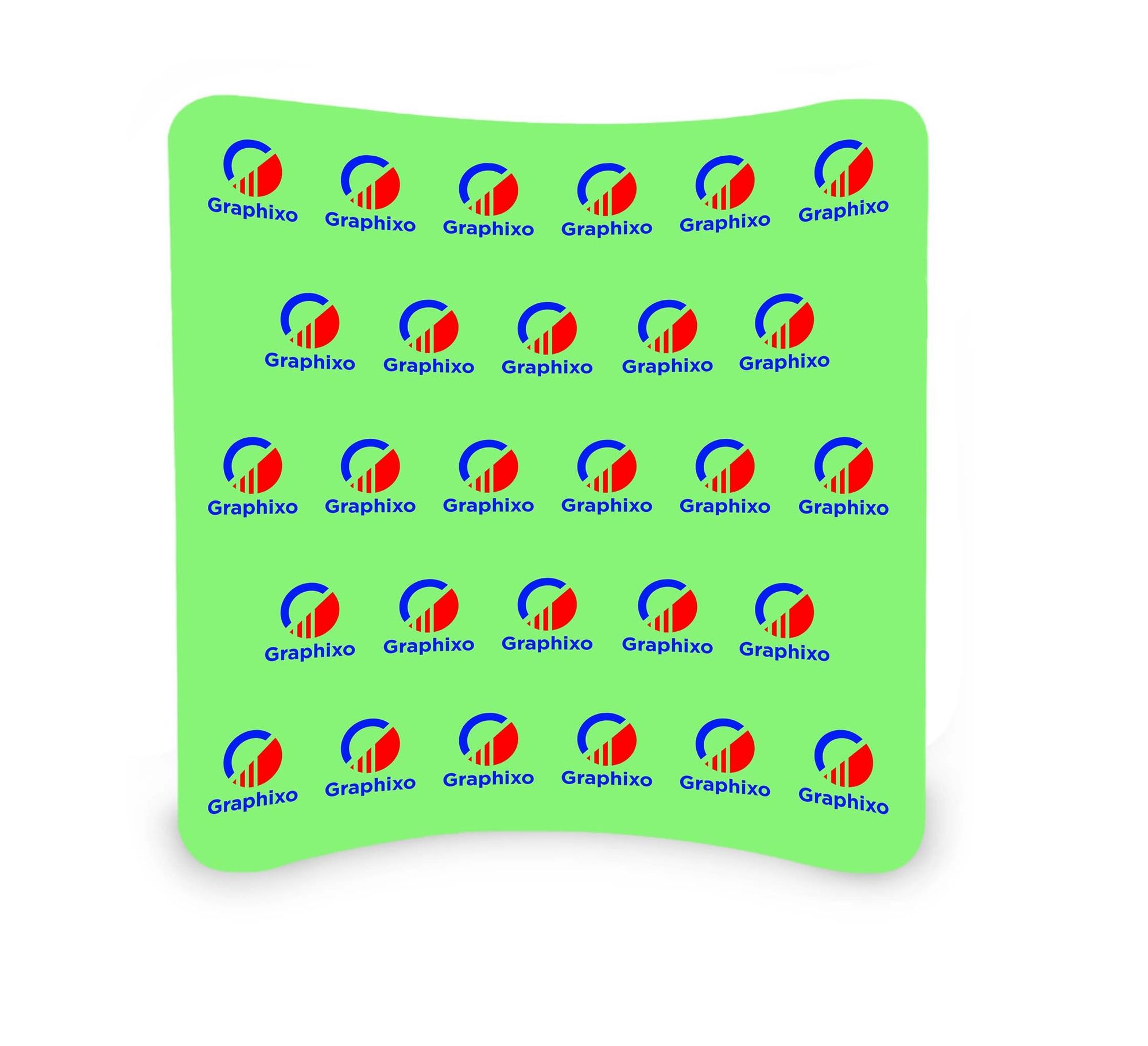 8 ft x 8 ft Step and Repeat Curved Pillow Case Backdrop