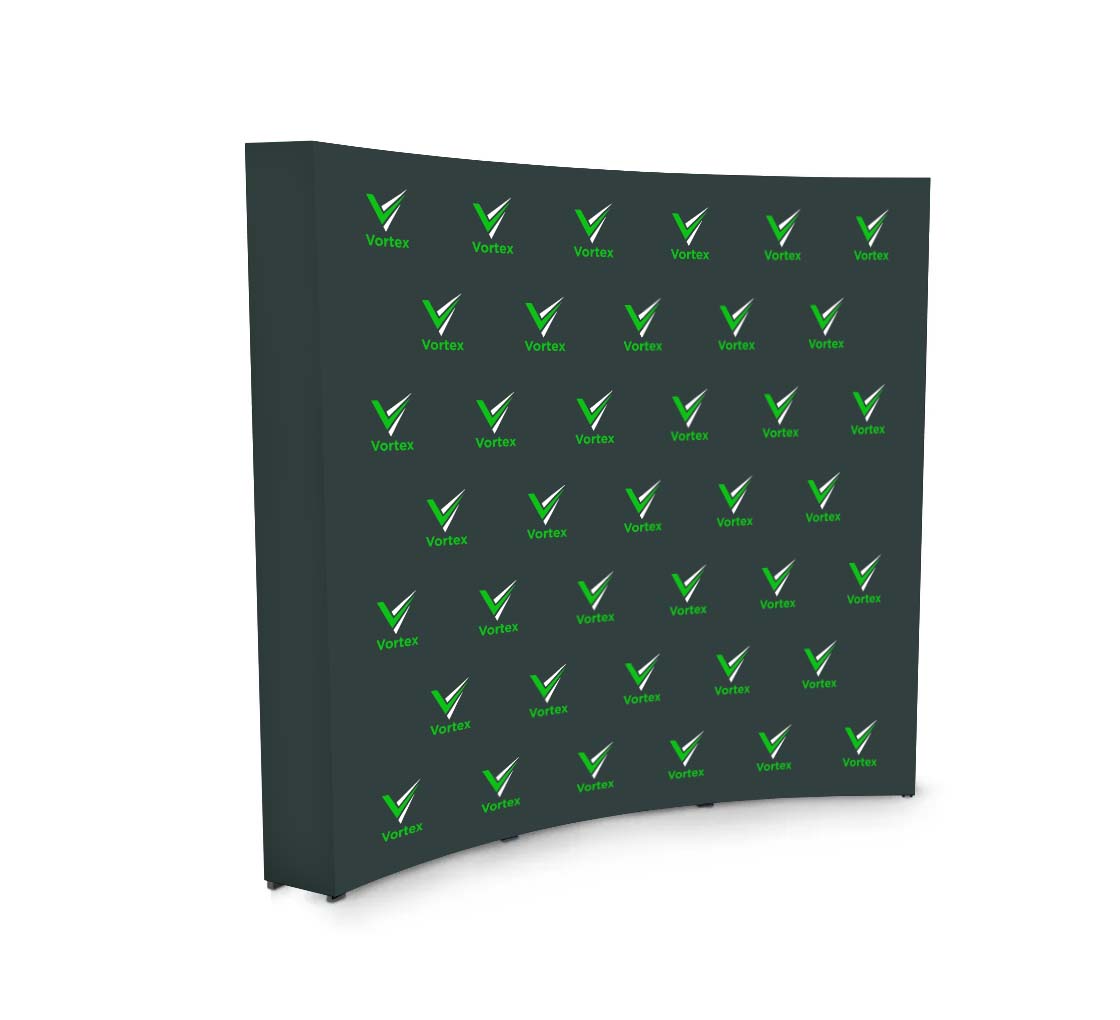 8 ft x 8 ft Step and Repeat Fabric Pop Up Curved Display