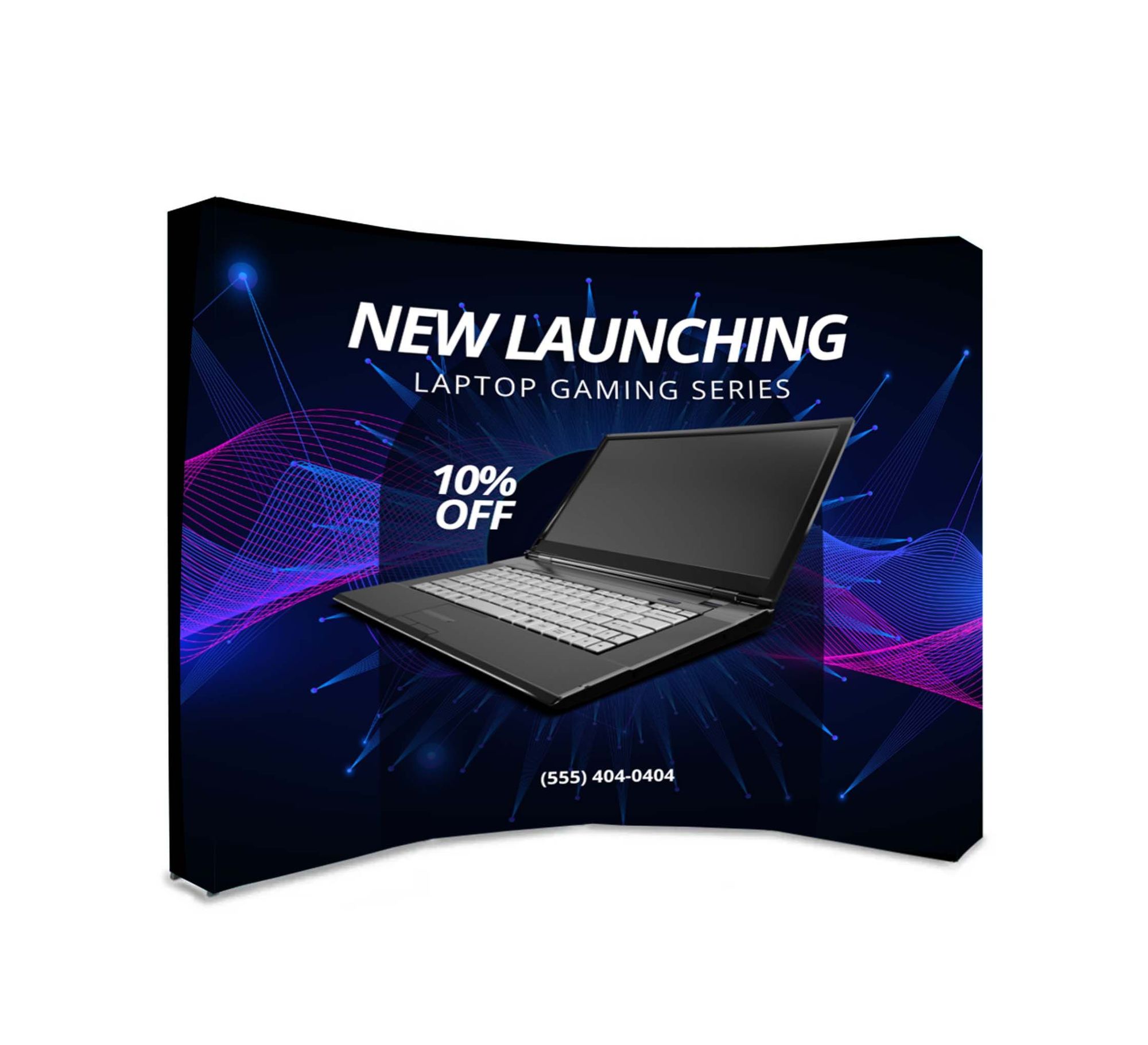 Fabric Pop Up Curved Display