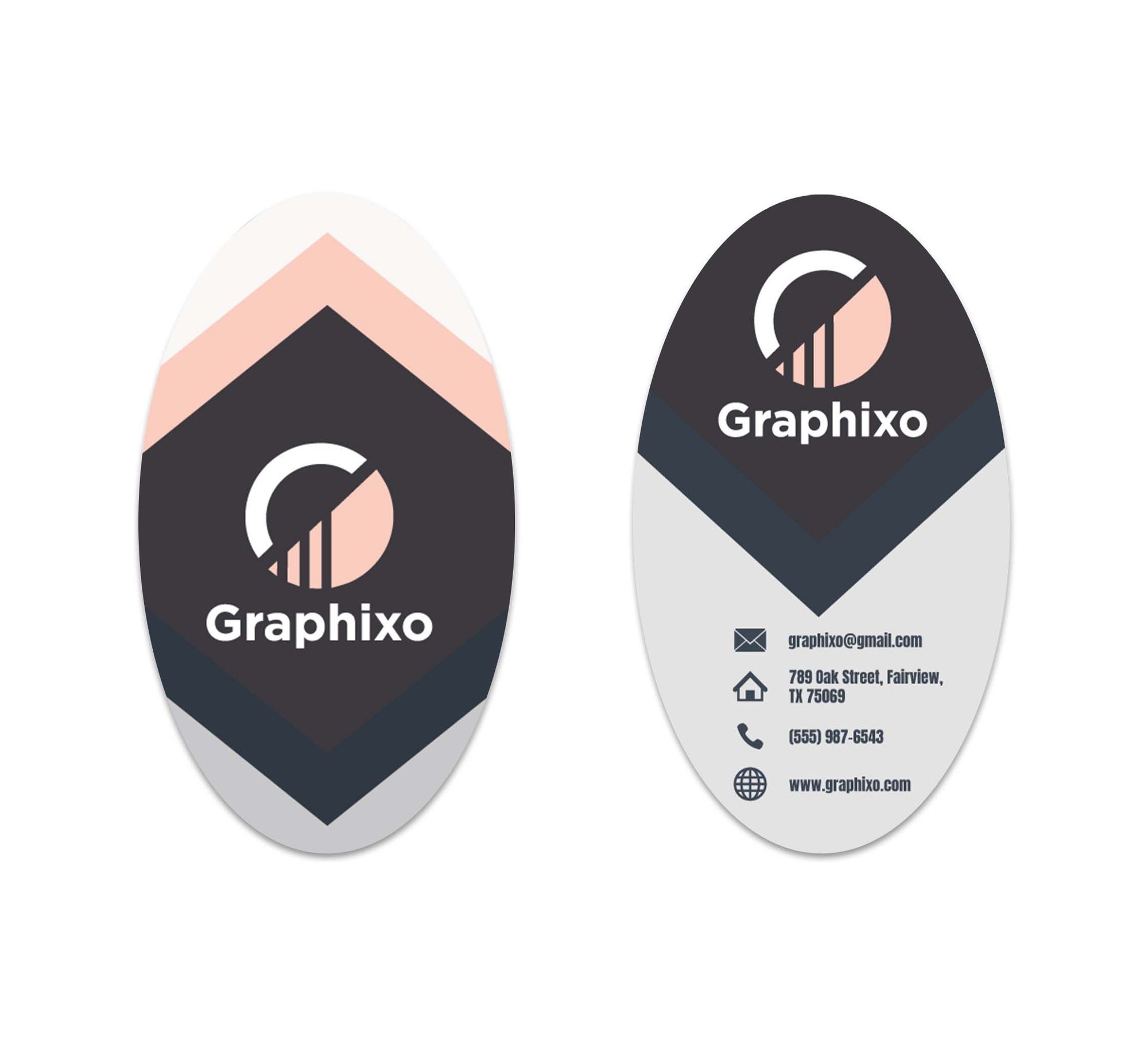 Oval Business Cards - Vertical