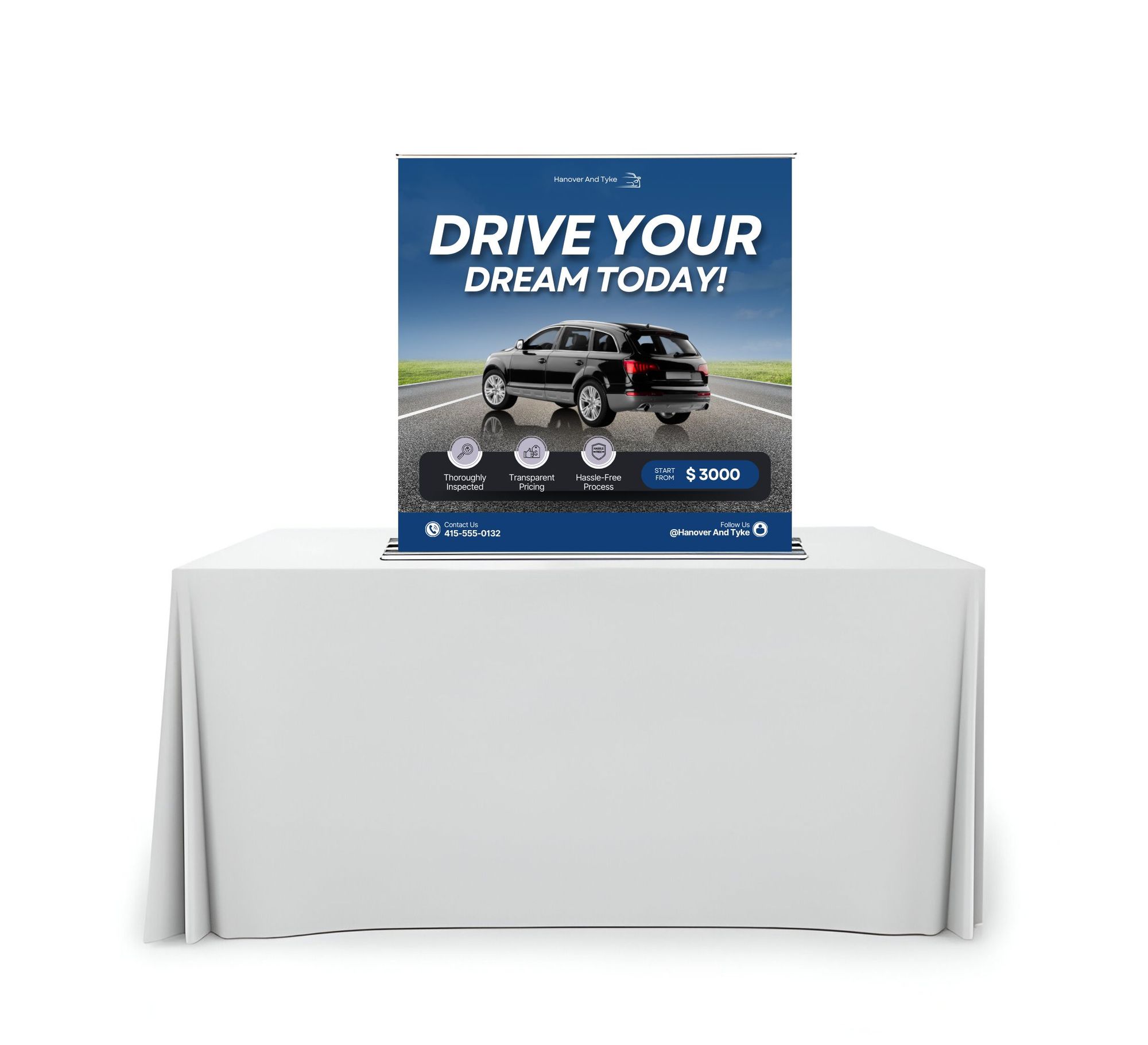 Silverstep Tabletop 36'' Retractable Banner Stand