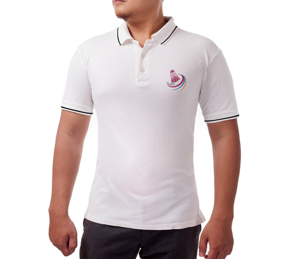 Men's White Polo Shirt - Embroidered