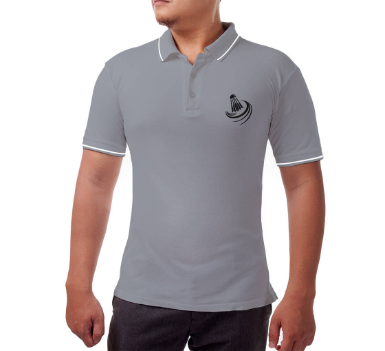 Men's Grey Polo Shirt - Embroidered
