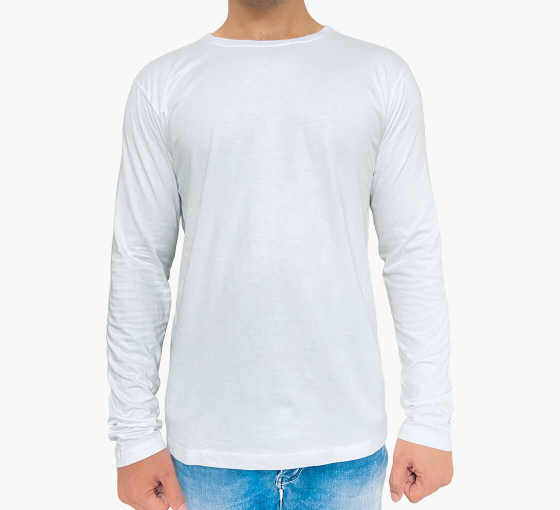 Men's Long Sleeves T-Shirt - Crew Neck