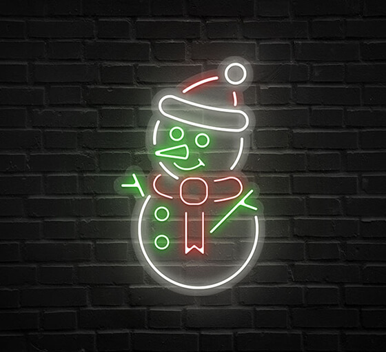 Snowman Neon Sign