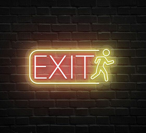 Exit Neon Sign