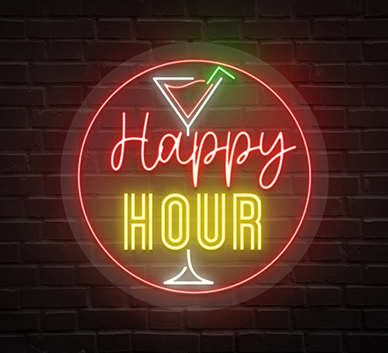Happy Hour Bar Neon Sign
