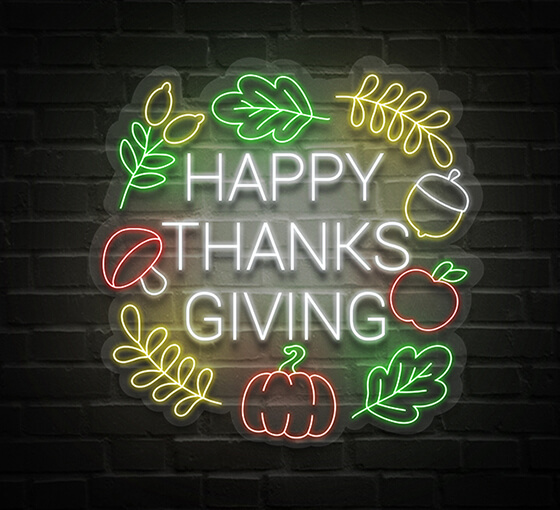 Happy Thanksgiving LED Neon Sign