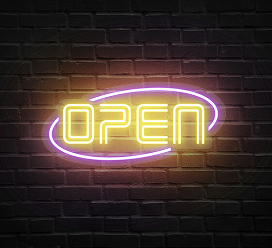 Open Neon Sign