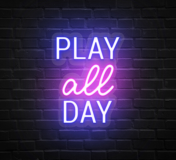 Play All Day Neon Sign
