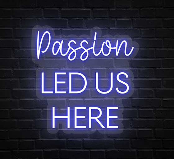 Passion Led Us Here Neon Sign