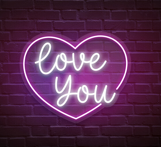Pink Love You Neon Sign
