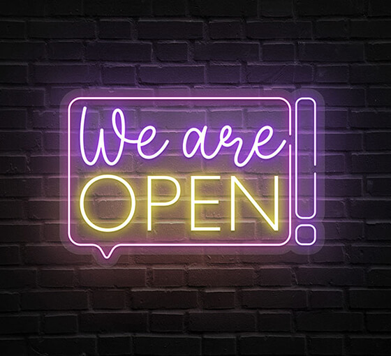 We Are Open Neon Sign