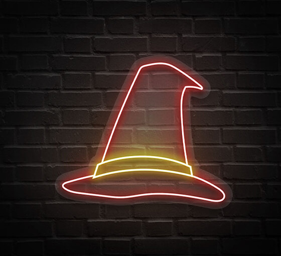 Witch Hat Neon Sign