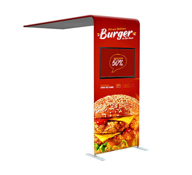 L shaped Tube Arch Fabric Display