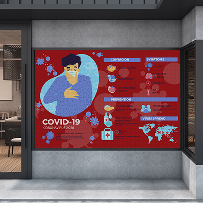 Safety Perforated Window Signs 