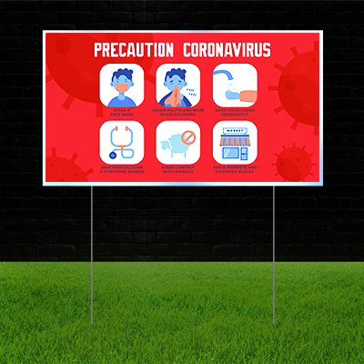 Reflective Yard Precaution Signs