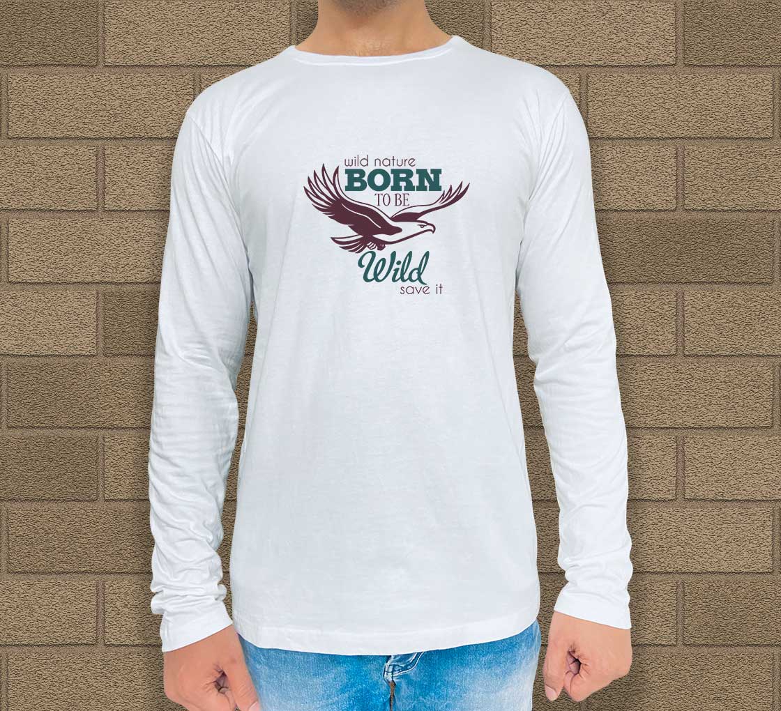 Custom Printed Long Sleeves T-Shirt - Crew Neck