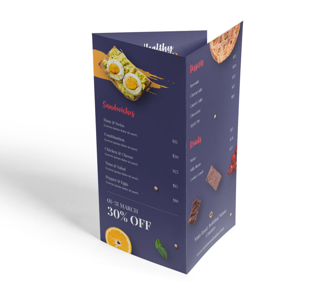 Folded Take-Out Menus