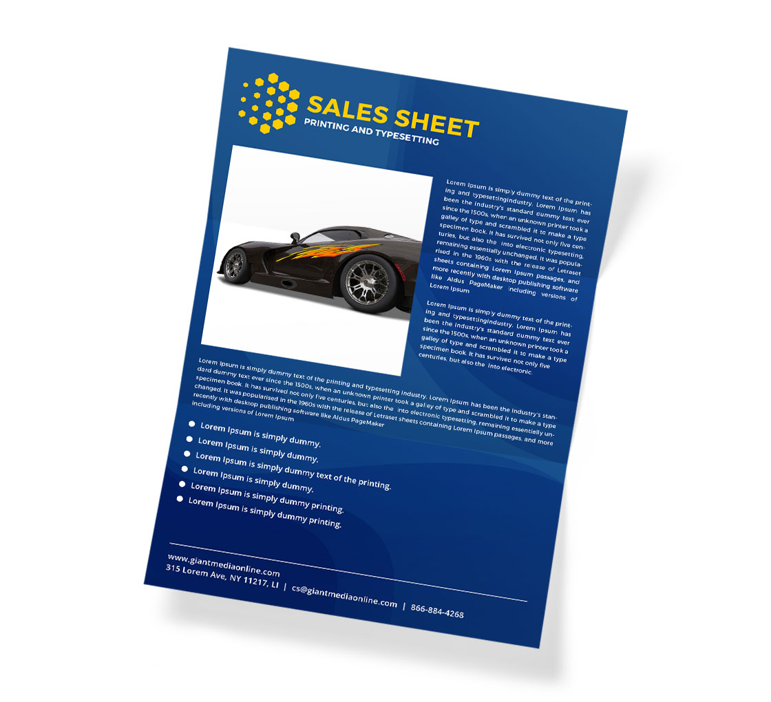 Sales Sheets