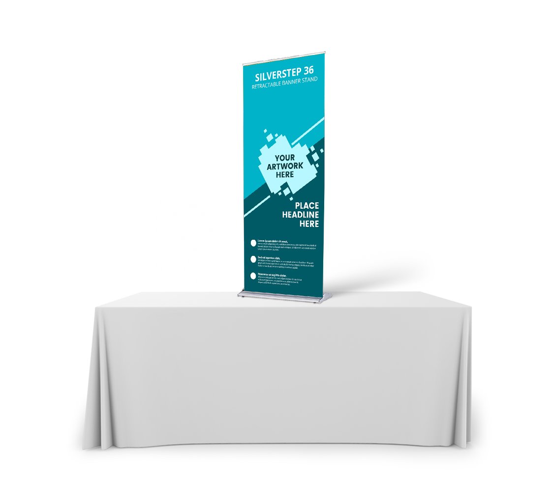 Silverstep Tabletop 36'' Retractable Banner Stand