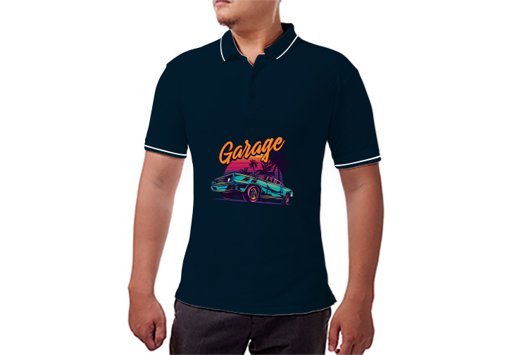 Custom Printed T Shirt - Polo Neck  2 - Circleone