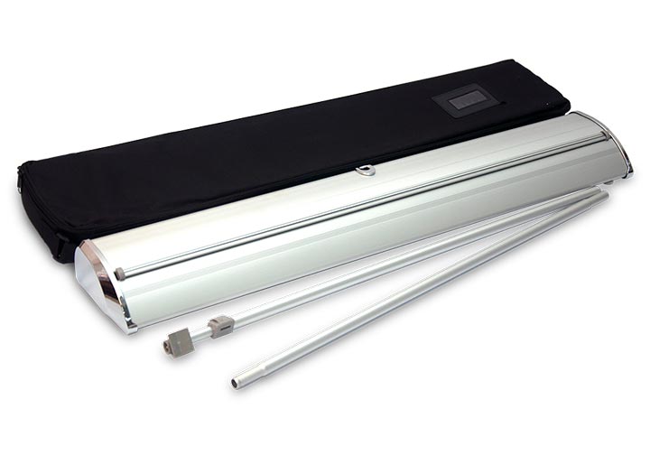 Deluxe Wide Base Single Screen Roll Up Banner Stands 4 - Circleone