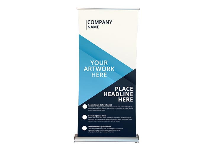 Deluxe Wide Base Single Screen Roll Up Banner Stands - Circleone