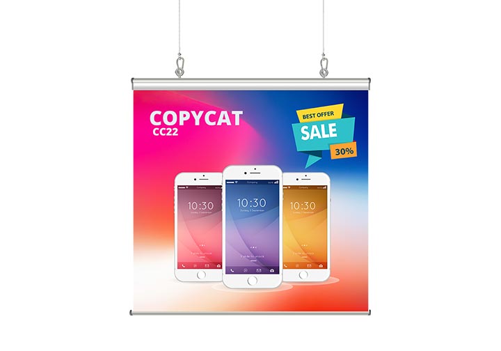 Hanging Clamp Bar Banner (Fabric Banners) 2 - Circleone