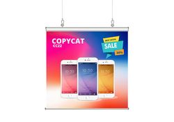 Hanging Clamp Bar Banner (Fabric Banners) 2 - Circleone