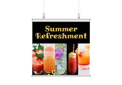 Hanging Clamp Bar Banner (Fabric Banners) 3 - Circleone