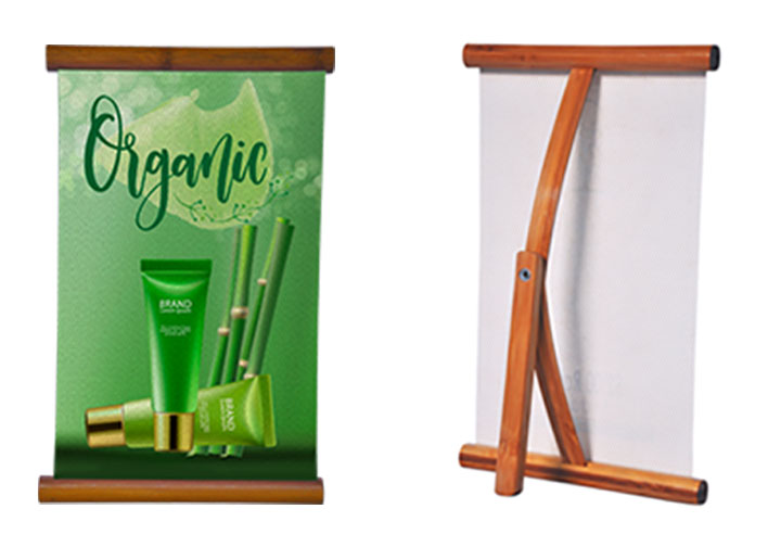 L Mini Table Top Banner Stands (Bamboo Banner Stands) 2 - Circleone