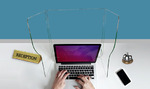 Reception Desk Sneeze Guard  1 - Circleone