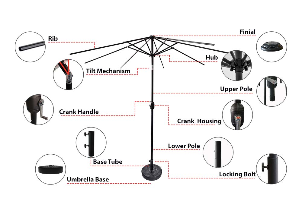 Solid Outdoor Umbrella (Umbrella) 4 - Circleone